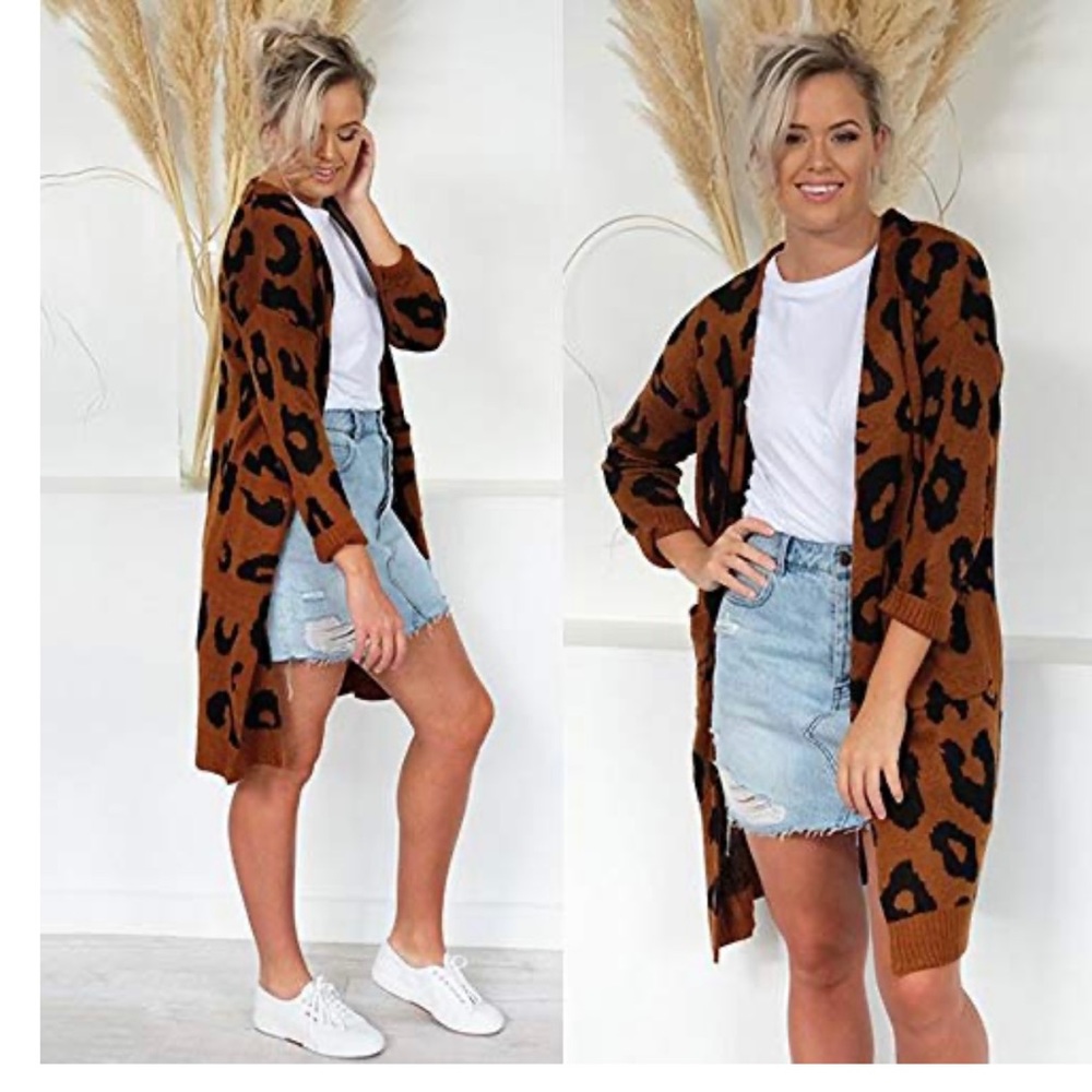 XL Cheetah Long Cardigan